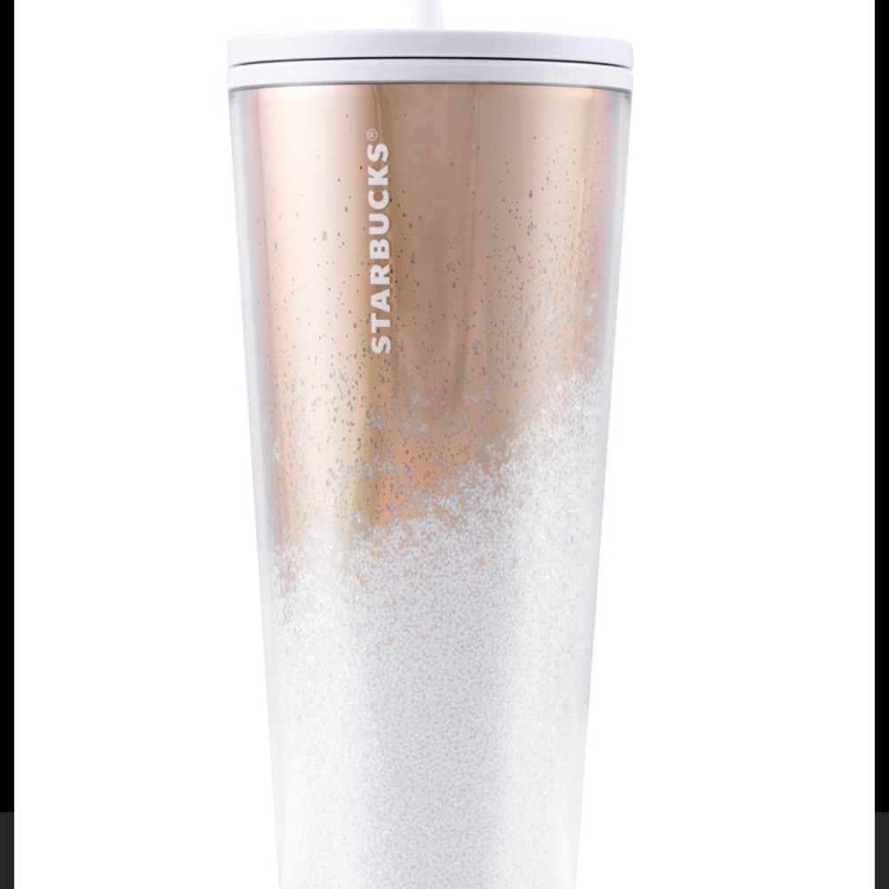 Starbucks holiday 2019 cup gold white NEW